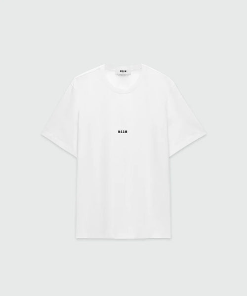 MSGM Uomo T-shirt Basic Oversize Bianca-PE26
