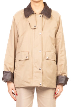 Trench Corto Vicolo Donna- colleto e polsini in pelle  - Nuova Collezione PE26 - Made in Italy
