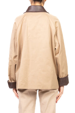 Trench Corto Vicolo Donna- colleto e polsini in pelle  - Nuova Collezione PE26 - Made in Italy
