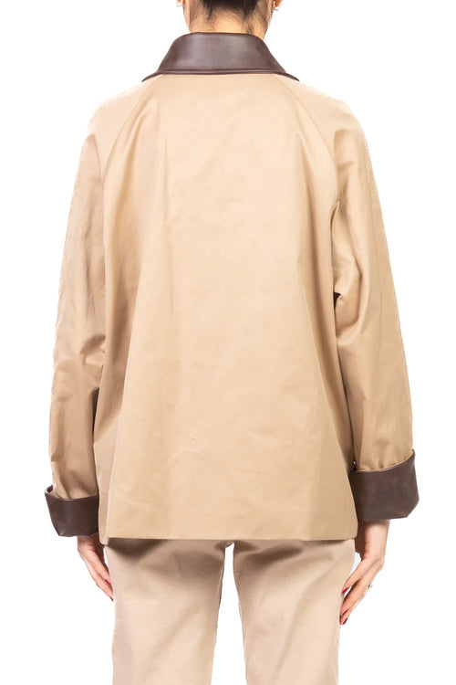 Trench Corto Vicolo Donna- colleto e polsini in pelle  - Nuova Collezione PE26 - Made in Italy