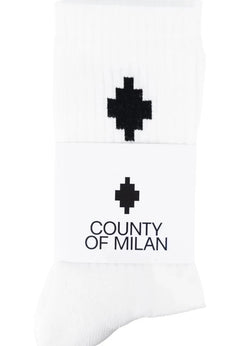 COUNTY OF MILAN Uomo Calze White/black