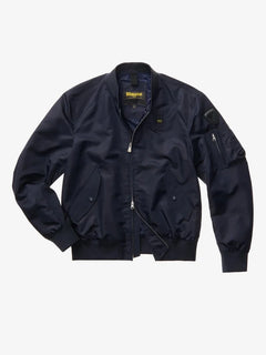 BLAUER Giubbino Bomber Uomo Blu Nylon Ispirazione Militare PE26