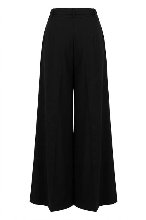 IMPERIAL Donna Pantalone Largo Con Cintura Nero-PE26