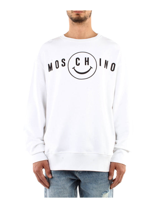 FELPA BIANCO CON LOGO MOSCHINO COUTURE