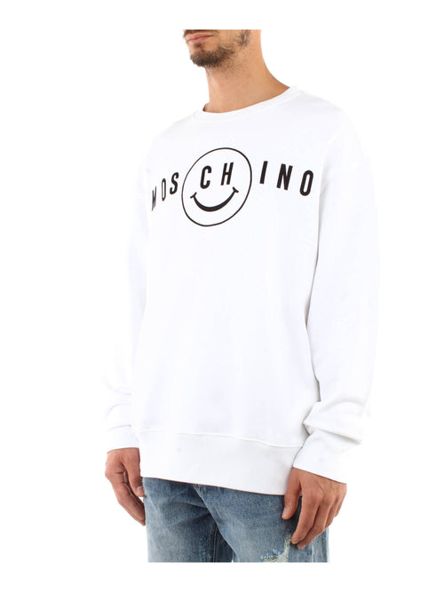 FELPA BIANCO CON LOGO MOSCHINO COUTURE
