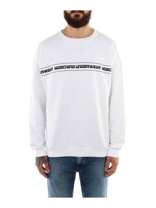 FELPA BIANCO CON LOGO IN GOMMA MOSCHINO UNDERWEAR