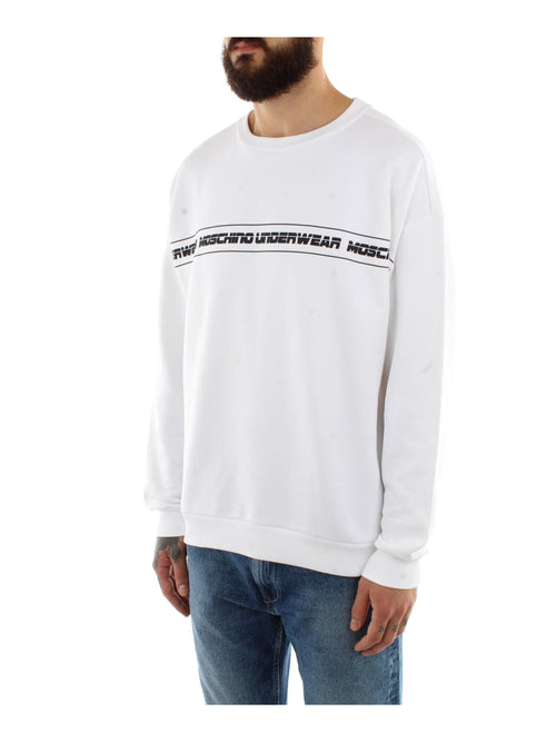 FELPA BIANCO CON LOGO IN GOMMA MOSCHINO UNDERWEAR