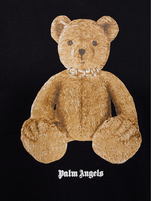 Palm Angels t-shirt Jersey- logo Teddy - Nero/Beige PE26