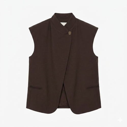 TENSIONE IN gilet moro con bottone 26D4805MOR-PE26