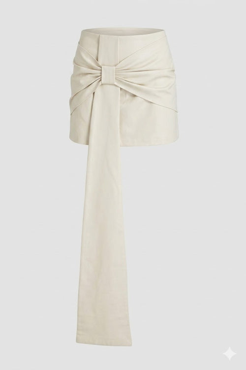 VICOLO gonna bianca donna con fiocco a nastro TAB1423-PE26