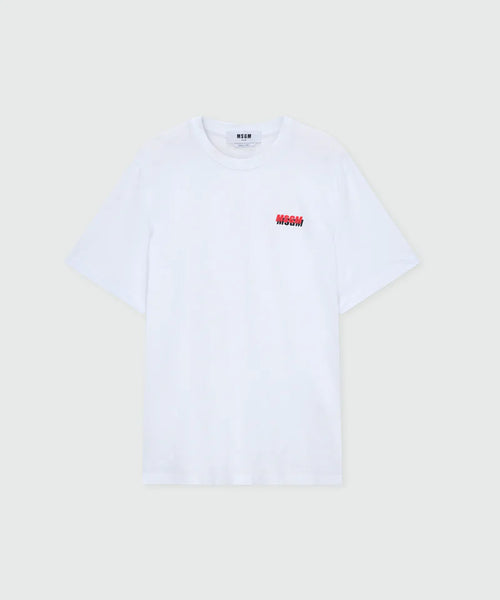 MSGM Uomo T-shirt Oversize Bianca-PE26