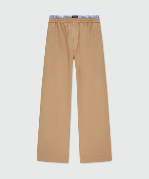 MSGM Uomo Pantalone A Sigaretta Beige-PE26