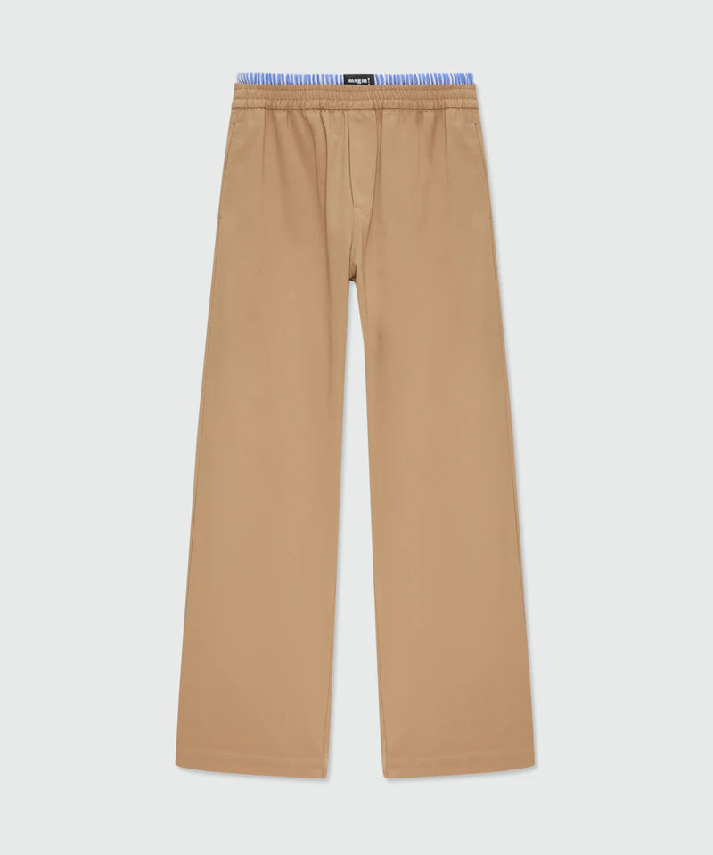MSGM Uomo Pantalone A Sigaretta Beige-PE26