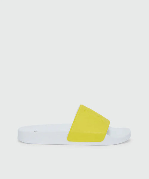 MSGM Uomo Ciabatte Estive Bianco/giallo-PE26