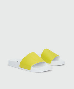 MSGM Uomo Ciabatte Estive Bianco/giallo-PE26