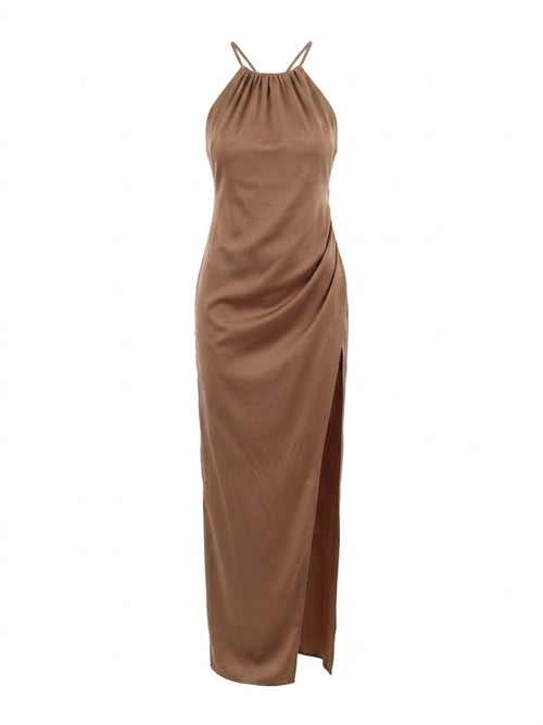 SILENCE LTD Donna Abito Lungo Coffe-PE26