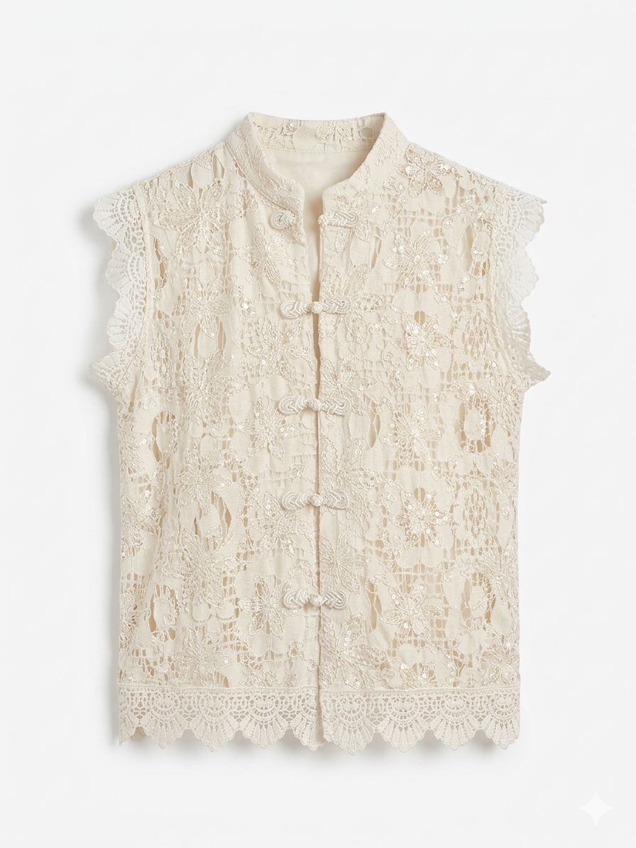 MOtel camicia smanicata con strass Burro Donna – PE26