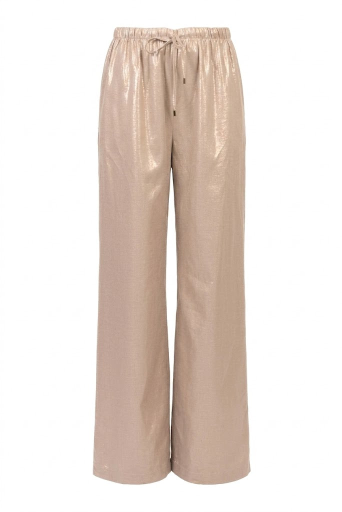 TENSIONE IN pantalone paillettato tortora/argento S26PG61TOR-PE26