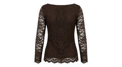 VICOLO Donna Maglia In Pizzo Moro-PE26