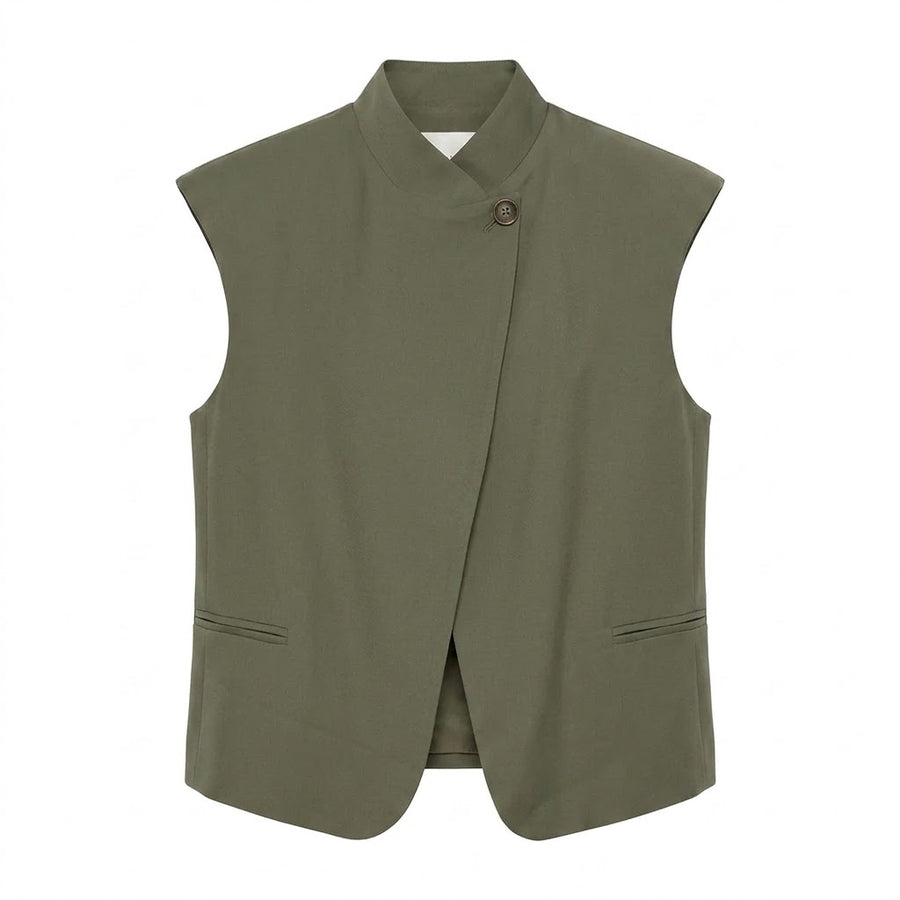 TENSIONE IN gilet army con bottone 26D4805ARMY-PE26