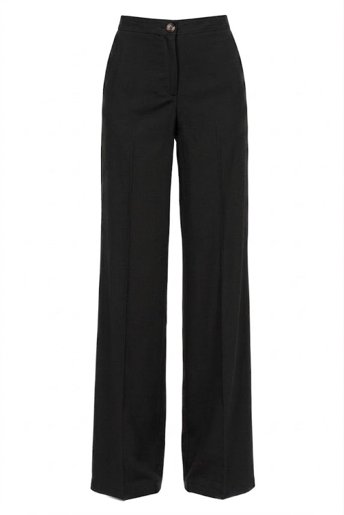 VICOLO pantalone nero a vita alta-PE26