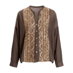 TENSIONE IN camicia fantasia cocco S26CG51COC-PE26
