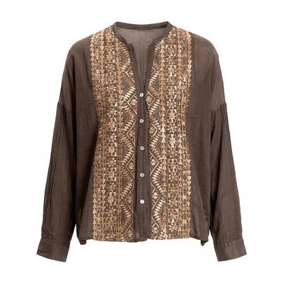 TENSIONE IN camicia fantasia cocco S26CG51COC-PE26