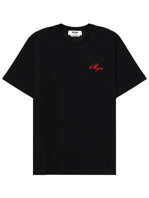 MSGM Uomo T-shirt Con Logo Nero-PE26