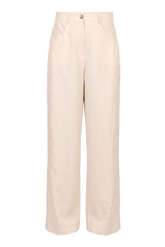 VICOLO pantalone vaniglia vita alta-PE26
