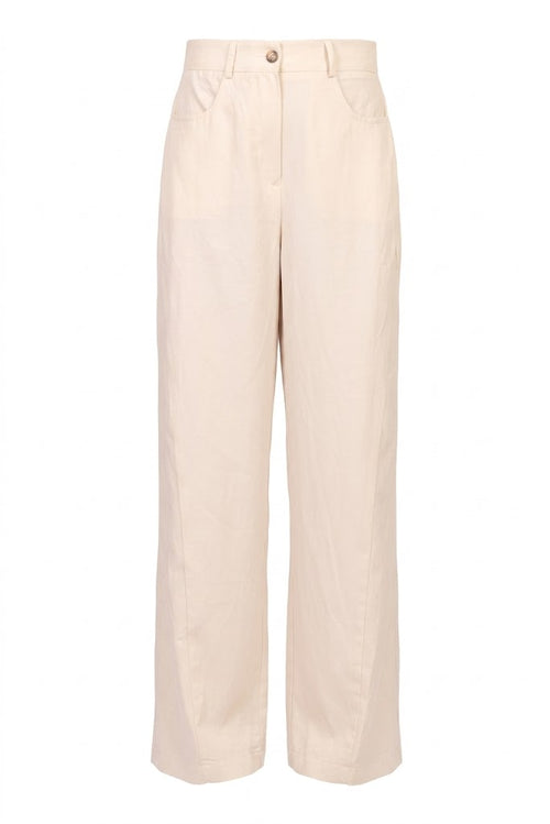 VICOLO pantalone vaniglia vita alta-PE26