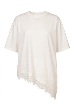 VICOLO t-shirt con inserti in pizzo RAB0598NAT-PE26