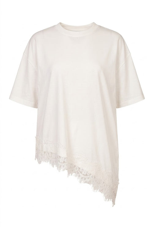VICOLO t-shirt con inserti in pizzo RAB0598NAT-PE26