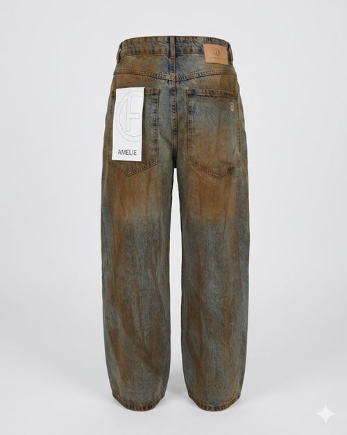 HAVE ONE Donna Jeans A Palazzo Sabbiato-PE26