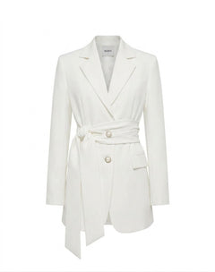 SILENCE LTD Donna Blazer Con Cintura Bianco-PE26