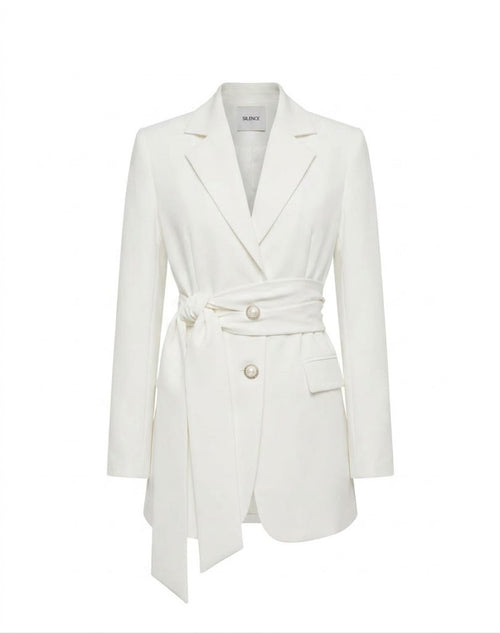 SILENCE LTD Donna Blazer Con Cintura Bianco-PE26