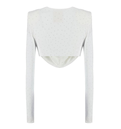 TOP BIANCO CORTO CON SCOLLATURA MORBIDA ANIYE BY