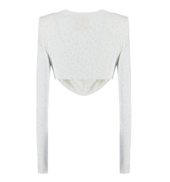 TOP BIANCO CORTO CON SCOLLATURA MORBIDA ANIYE BY