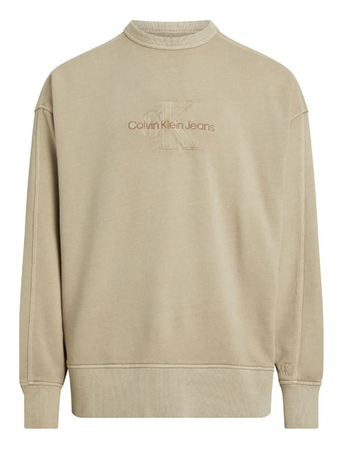 FELPA BEIGE BASIC CON LOGO CALVIN KLEIN JEANS