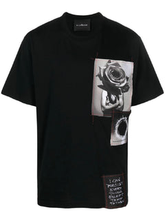 T-SHIRT NERO CON STAMPAROSA LOGATA JOHN RICHMOND