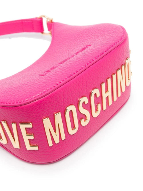 BORSA FUXIA A MANO CON TRACOLLA MOTIVO COCCODRILLO LOVE MOSCHINO