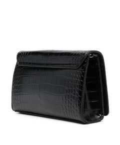 BORSA NERO A TRACOLLA EFFETTO PELLE COCCODRILLO LOVE MOSCHINO