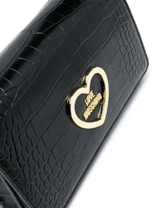 BORSA NERO A TRACOLLA EFFETTO PELLE COCCODRILLO LOVE MOSCHINO