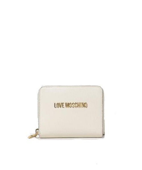 PORTAFOGLI MEDIO AVORIO CON LOGO LOVE MOSCHINO