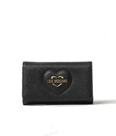 PORTAFOGLI NERO CON LOGO CUORE LOVE MOSCHINO