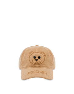 CAPPELLO BEIGE TEDDY BEAR CON VISIERA MOSCHINO COUTURE