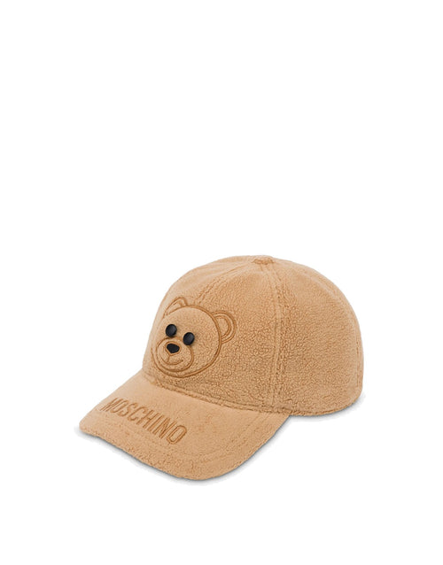 CAPPELLO BEIGE TEDDY BEAR CON VISIERA MOSCHINO COUTURE