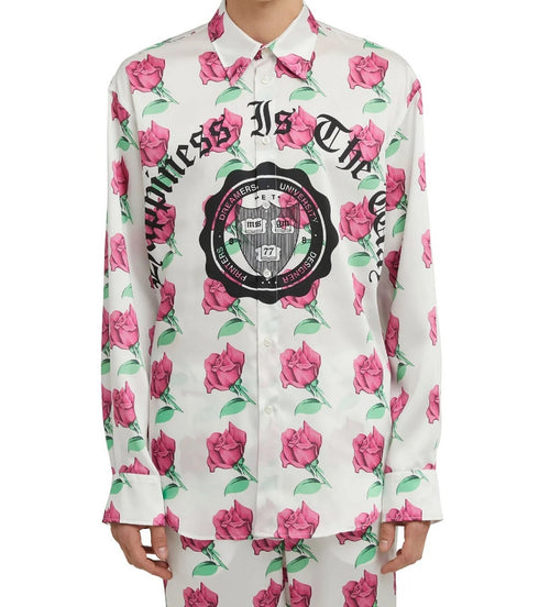 CAMICIA BIANCO CON FANTASIA FLOREALE MSGM