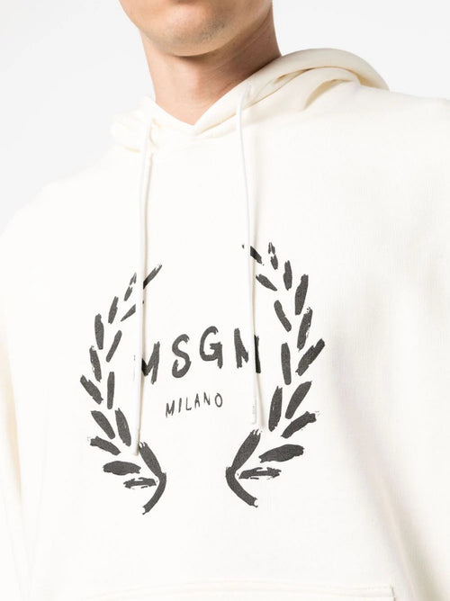 FELPA CREMA CON LOGO FANTASIA MSGM