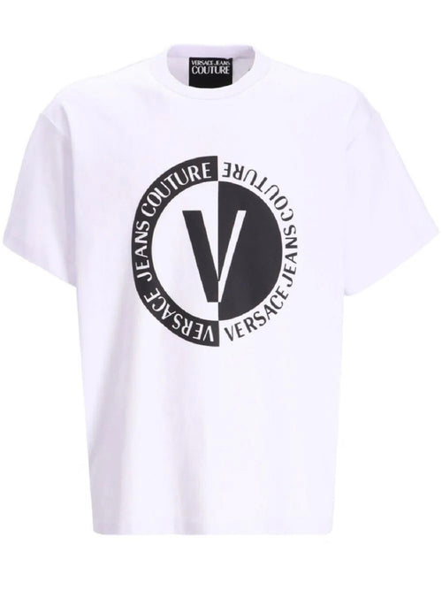 T-SHIRT BIANCO CON STAMPA LOGATA VERSACE JEANS COUTURE