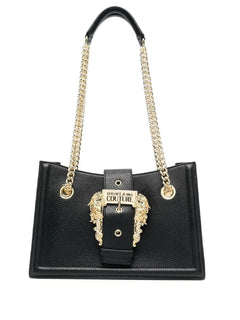 BORSA NERO A SPALLA CON FIBBIA LOGATA VERSACE JEANS COUTURE